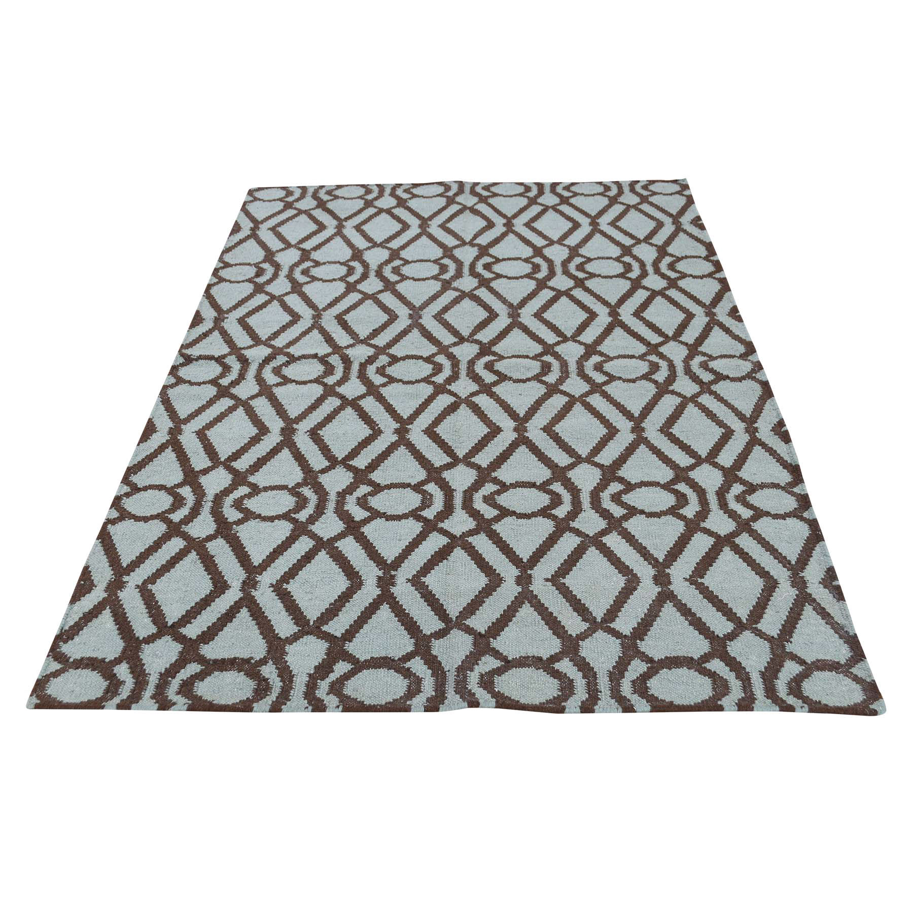 Casual Wool Hand-Woven Area Rug 4'3
